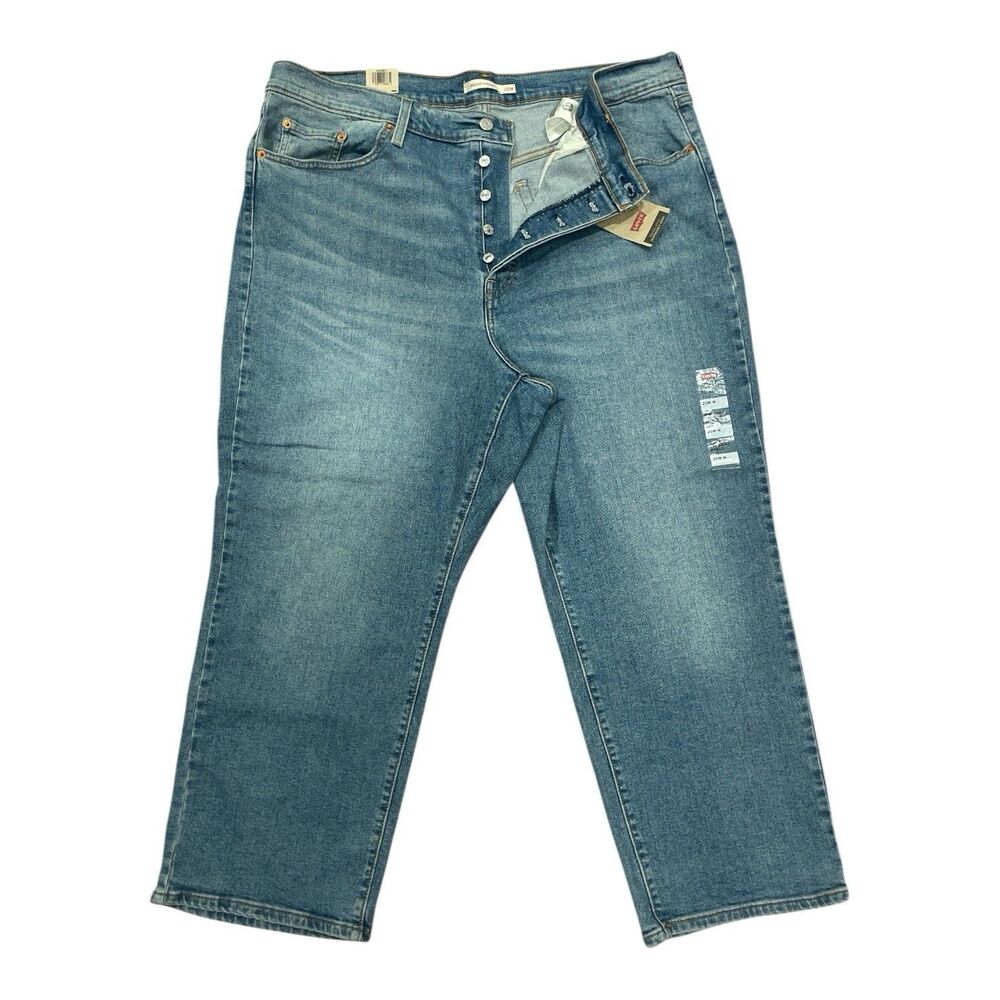 Levi's Womens Ribcage Straight Ankle Jeans Plus-Size 20W M High Rise